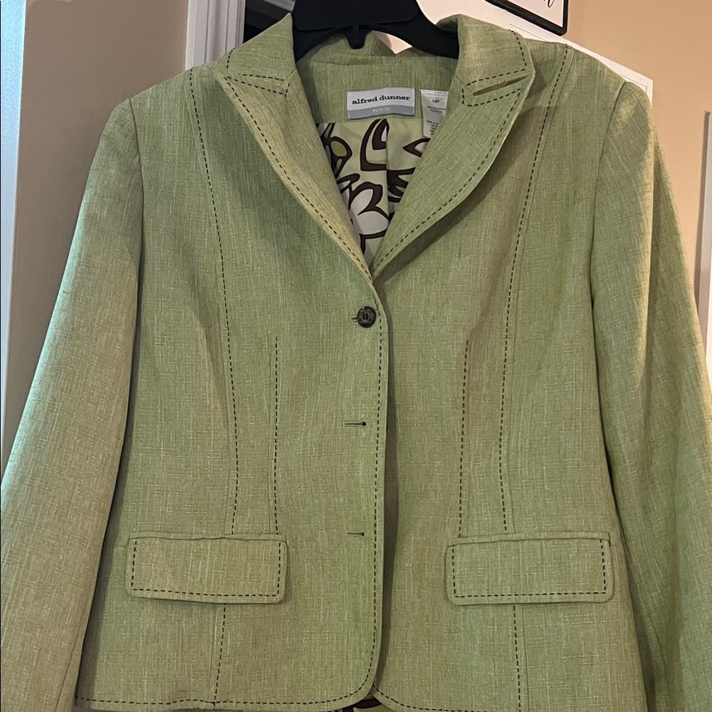 Alfred Dunner Light Green Women's Blazer
